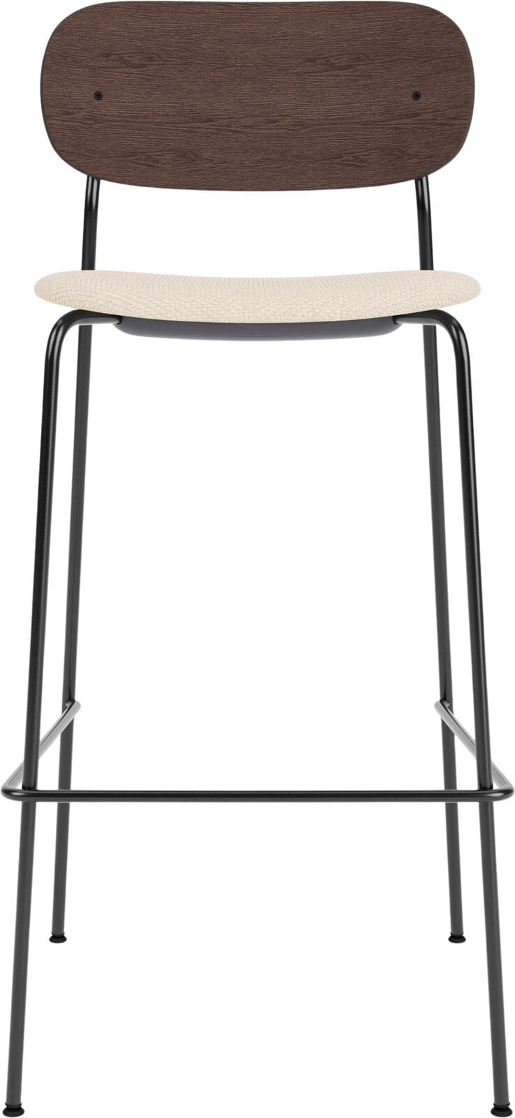 Co Barhocker 78,5 cm, dunkle Eiche, mit gepolstertem Sitz, creme