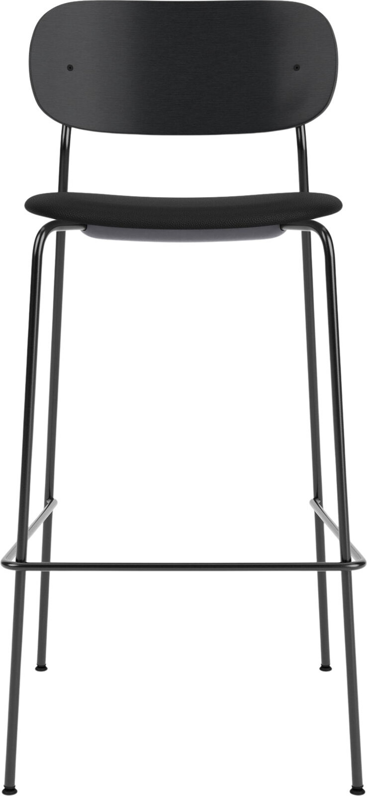 Co Barhocker 78,5 cm, schwarz, mit gepolstertem Ledersitz, schwarz