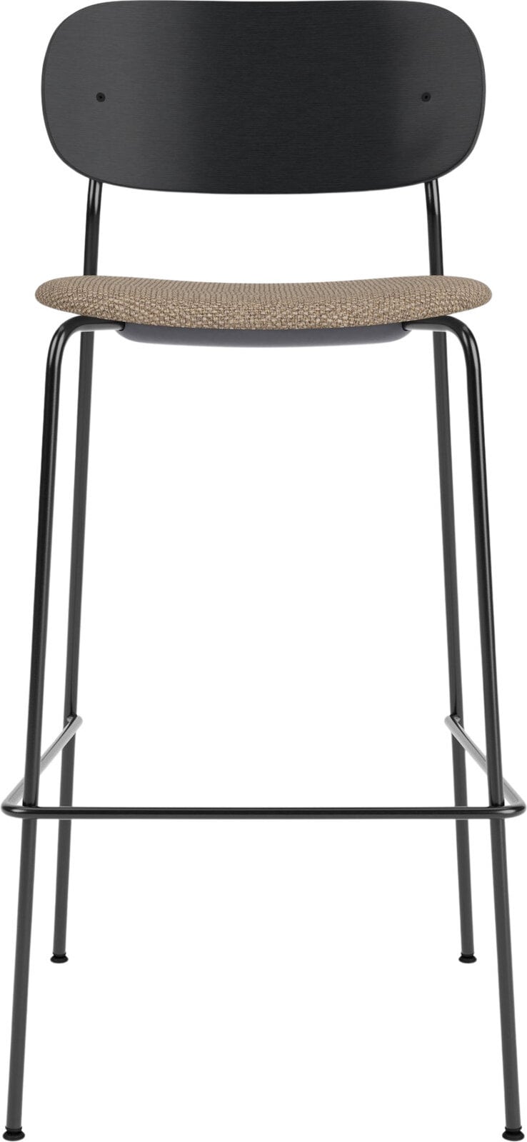 Co Barhocker 78,5 cm, schwarz, mit gepolstertem Sitz, beige