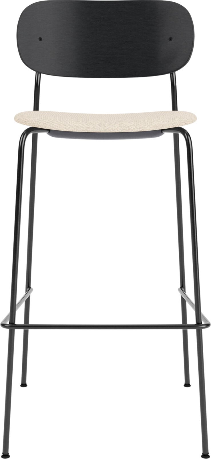 Co Barhocker 78,5 cm, schwarz, mit gepolstertem Sitz, creme