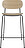 Co Barstuhl 95 cm beige Rückenlehne helle Eiche mit gepolstertem Sitz mit schwarzen Beinen