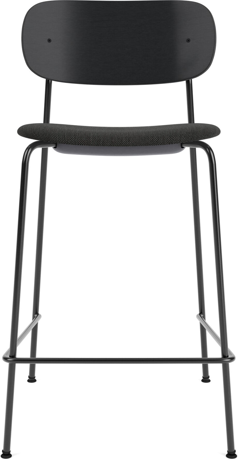 Co Barstuhl 95 cm schwarz Rückenlehne schwarze Eiche mit gepolstertem Sitz mit schwarzen Beinen