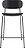 Co Barstuhl 95 cm schwarz Rückenlehne schwarze Eiche mit gepolstertem Sitz mit schwarzen Beinen