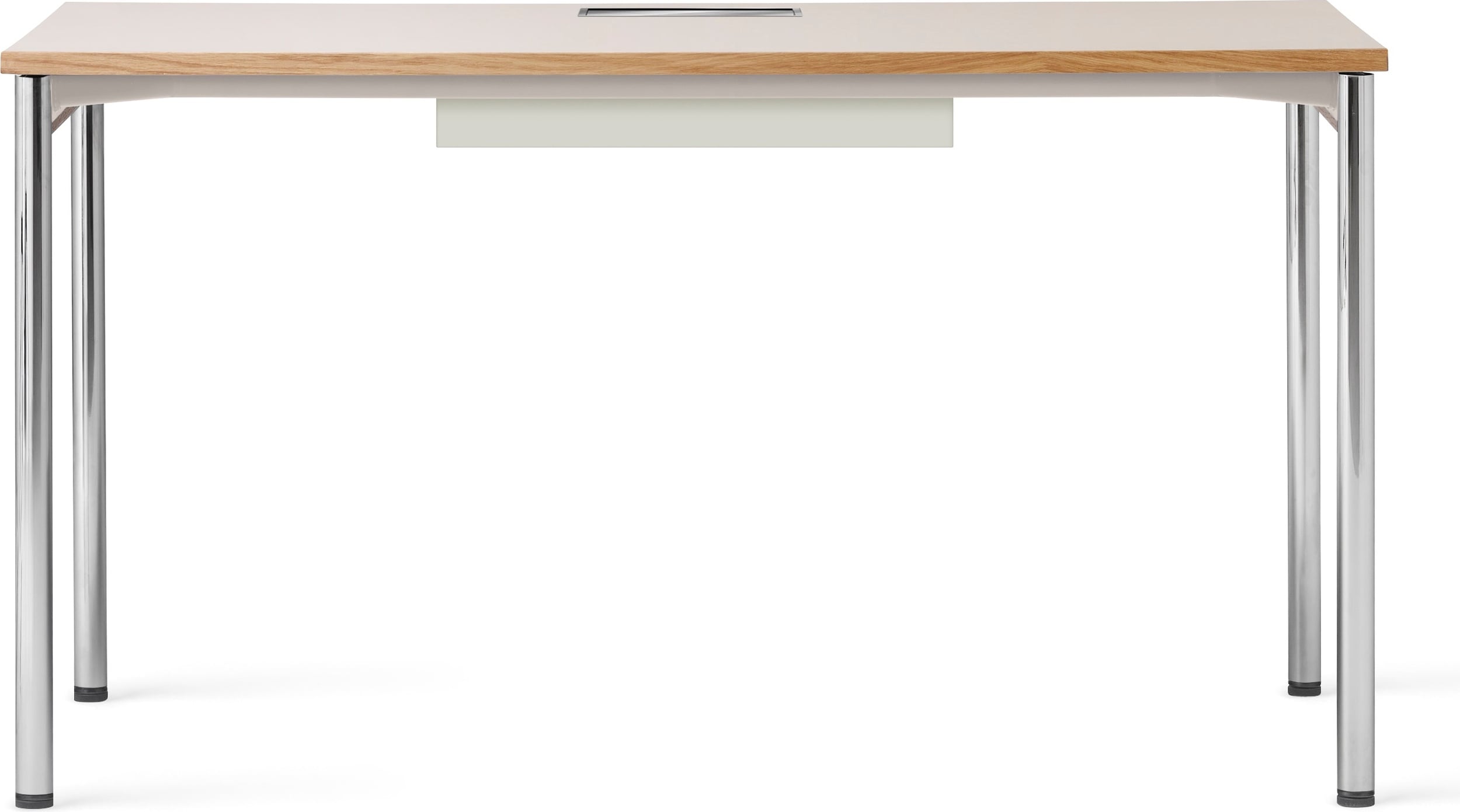 Co Management Tisch 140 x 70 cm helle Eiche auf verchromten Beinen