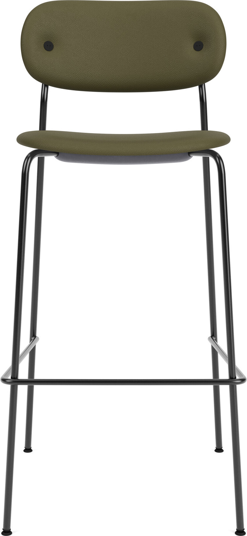 Co Sierra Barstuhl 105 cm grün aus Leder mit schwarzen Beinen