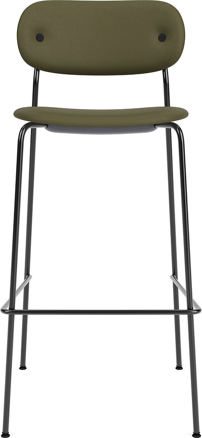 Co Sierra Barstuhl 105 cm grün aus Leder mit schwarzen Beinen
