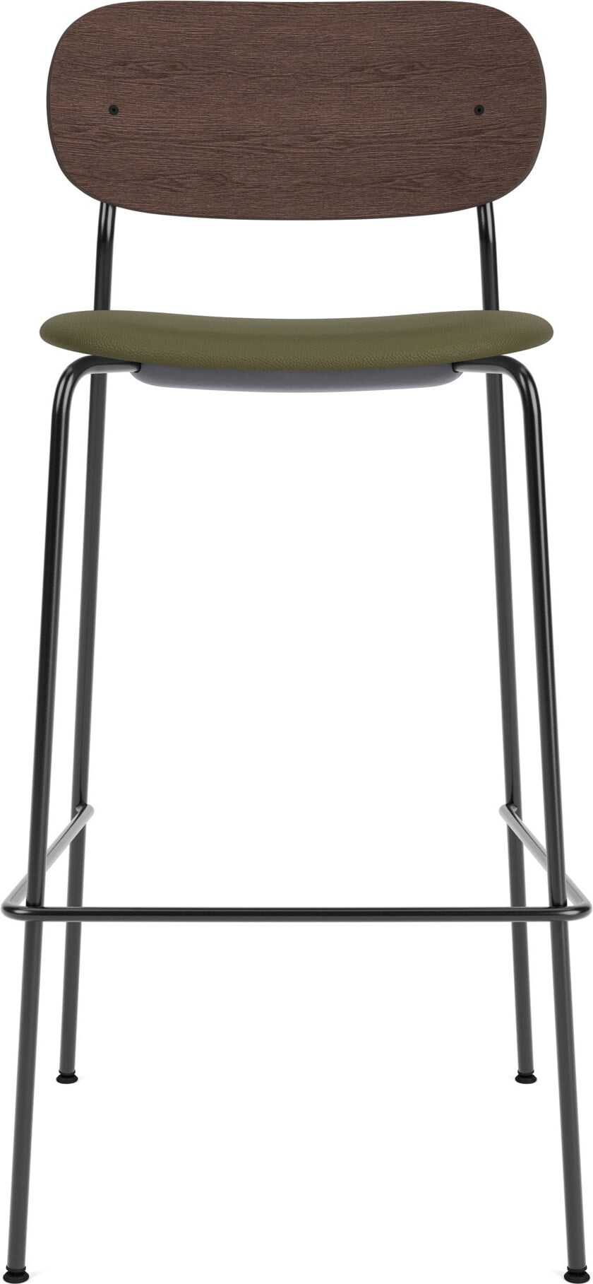 Co Sierra Barstuhl 105 cm grün Rückenlehne dunkle Eiche mit gepolstertem Sitz mit schwarzen Beinen