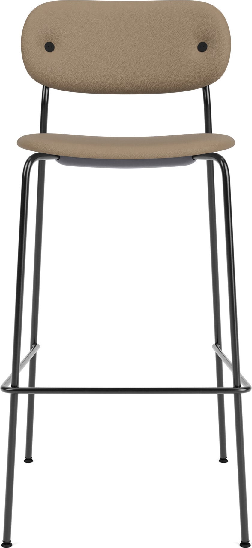 Co Sierra Barstuhl 105 cm hellbraun aus Leder mit schwarzen Beinen