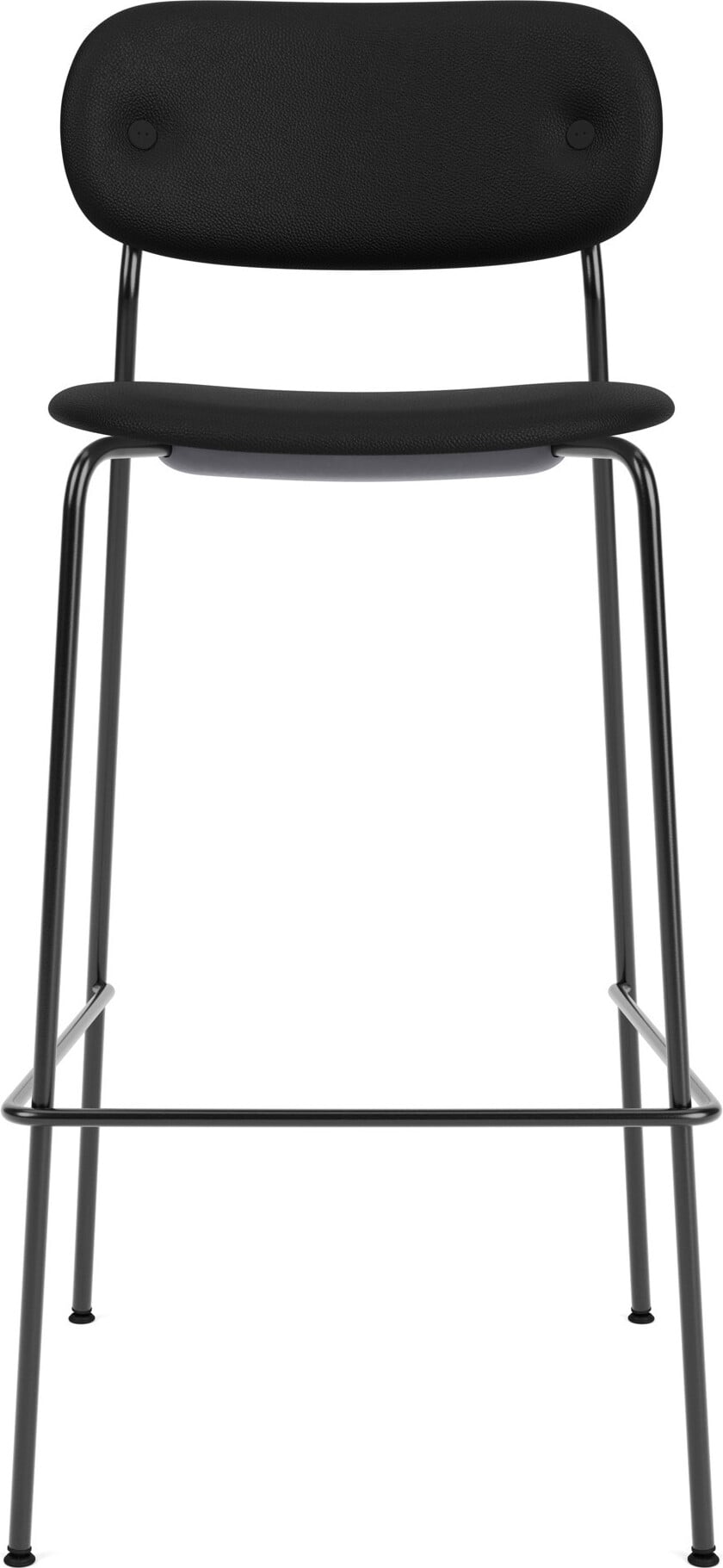 Co Sierra Barstuhl 105 cm schwarz aus Leder mit schwarzen Beinen