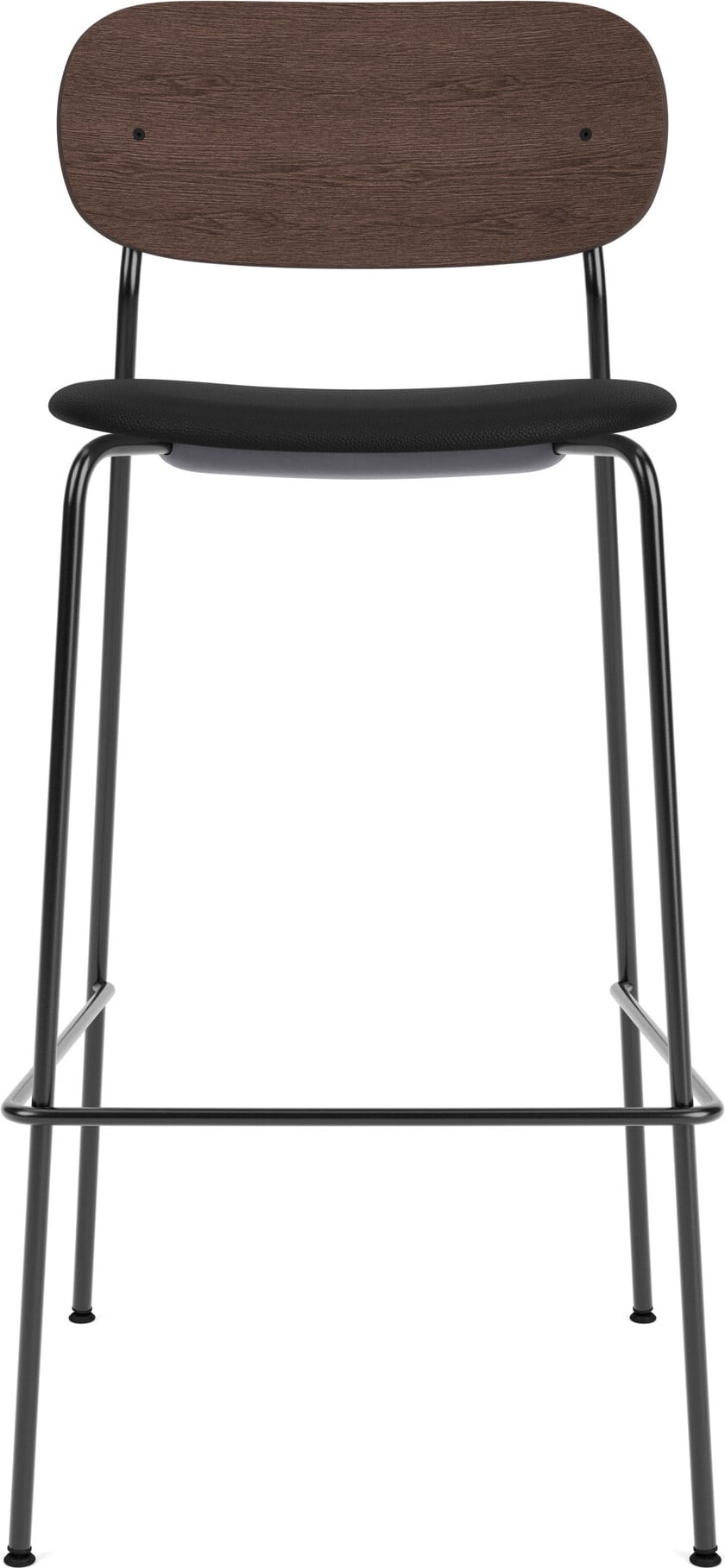 Co Sierra Barstuhl 105 cm schwarz Rückenlehne dunkle Eiche mit gepolstertem Sitz mit schwarzen Beinen