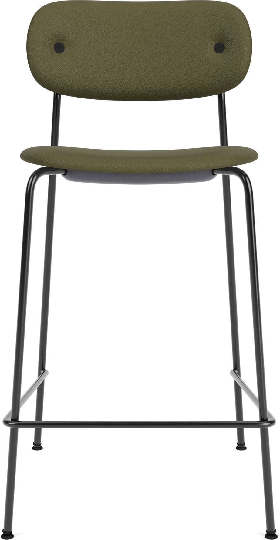 Co Sierra Barstuhl 95 cm grün aus Leder mit schwarzen Beinen