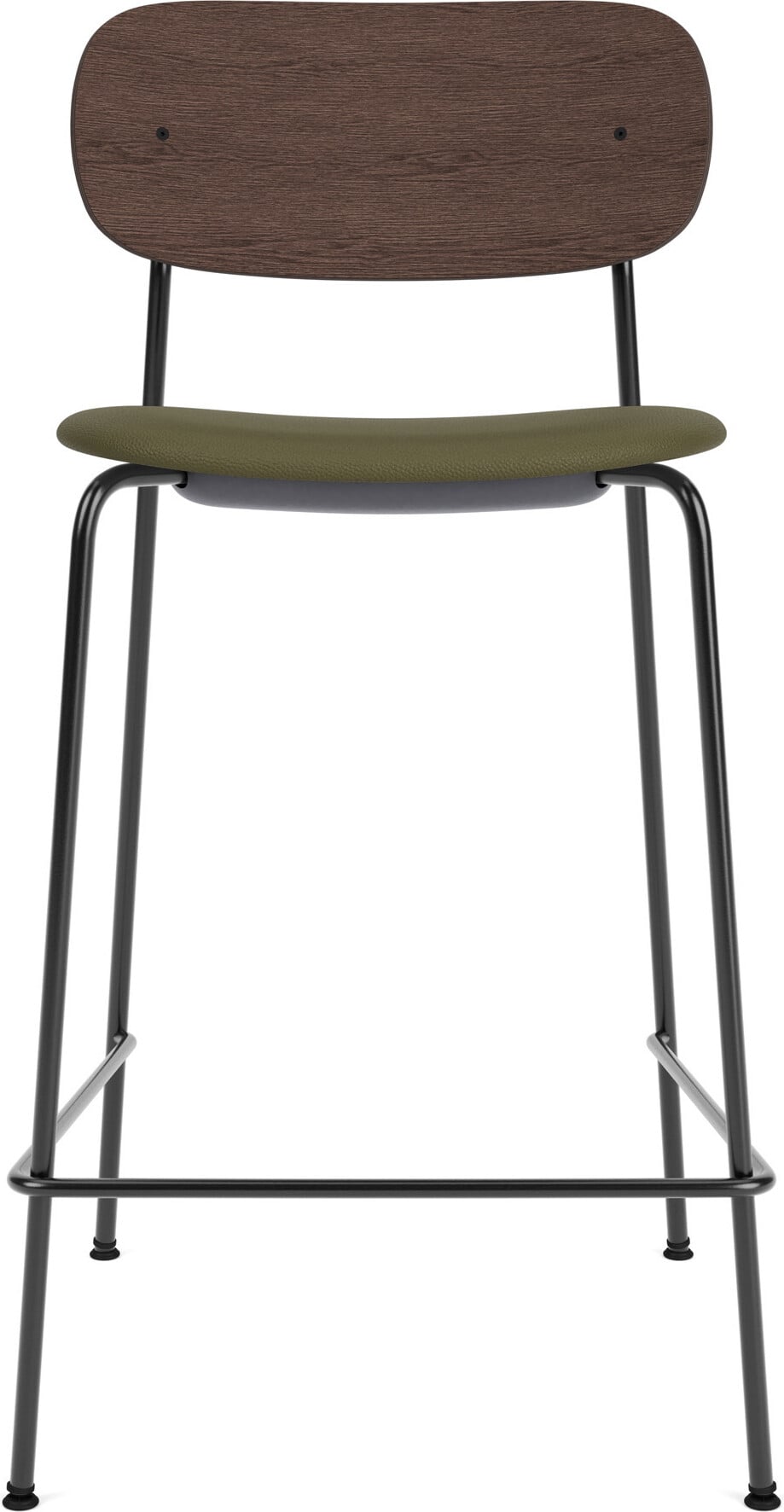 Co Sierra Barstuhl 95 cm grün Rückenlehne dunkle Eiche Ledersitz mit schwarzen Beinen