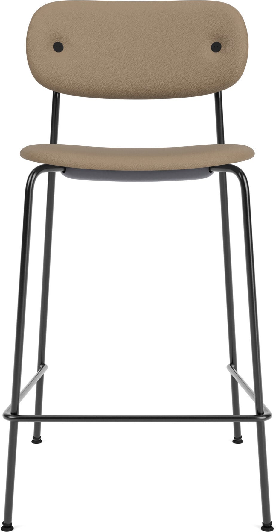Co Sierra Barstuhl 95 cm hellbraun aus Leder mit schwarzen Beinen