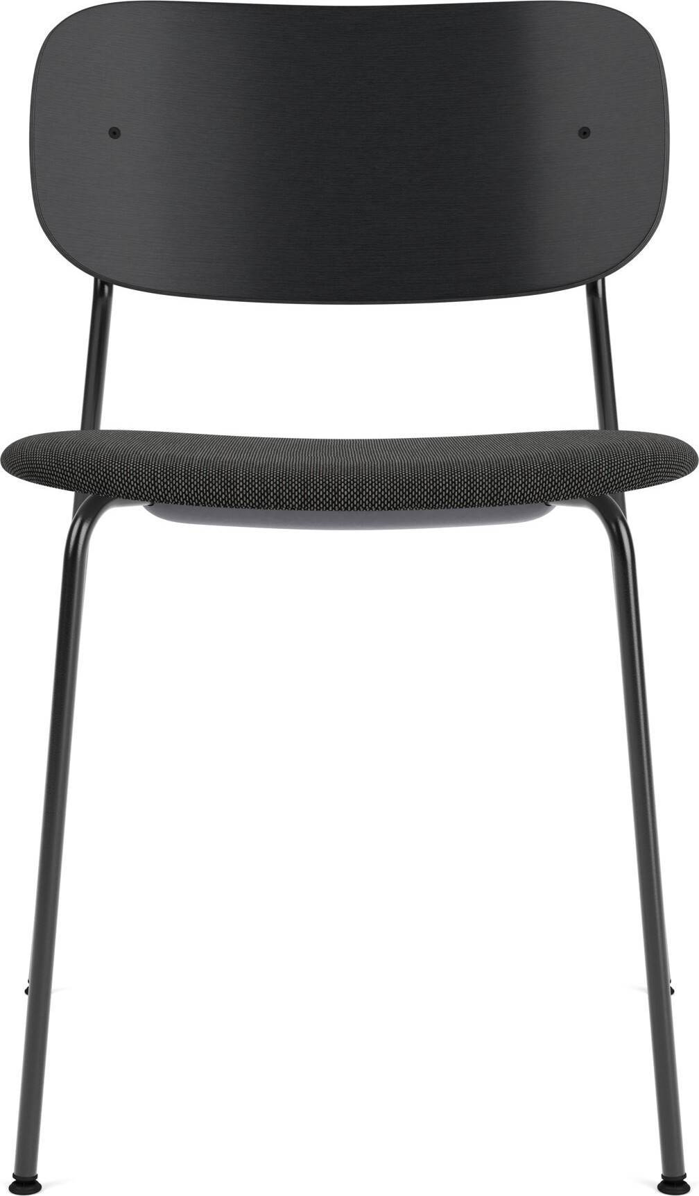Co Stuhl schwarz Rückenlehne schwarze Eiche mit gepolstertem Sitz mit schwarzen Beinen