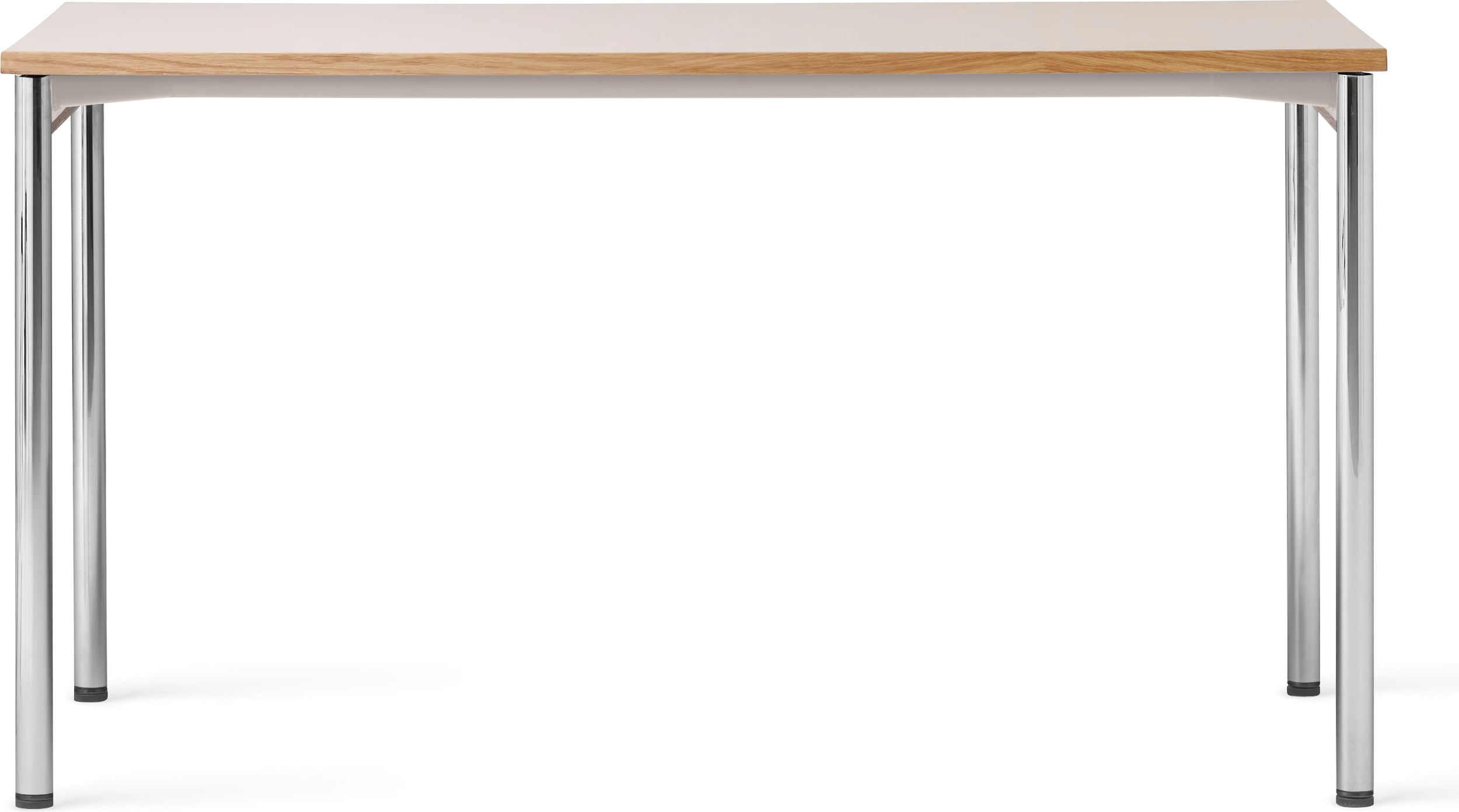 Co Tisch 140 x 70 cm helle Eiche auf verchromten Beinen