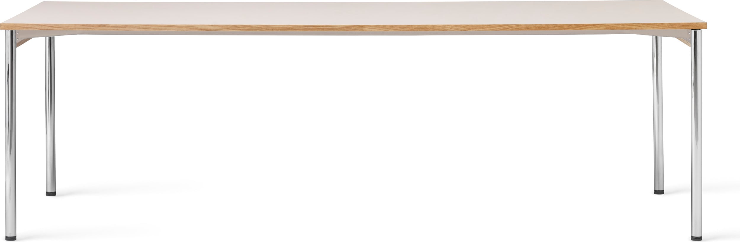 Co Tisch 240 x 100 cm helle Eiche auf verchromten Beinen