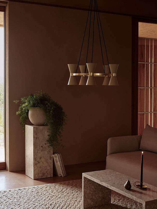 Collector Lustre à cinq bras, crème