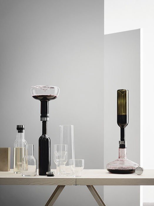 Deluxe Karafa za vino z aeratorjem, jeklena