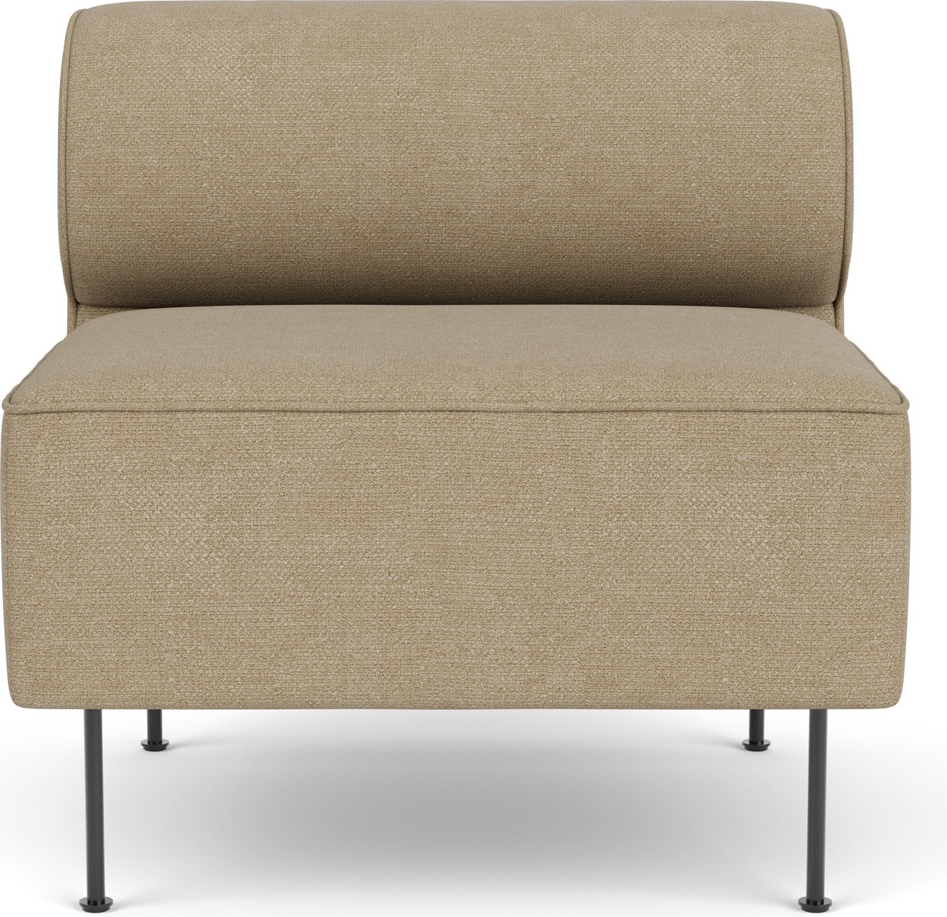 Eave Bouclé Mittelelement Modulsofa 80 cm beige auf schwarzen Stahlbeinen