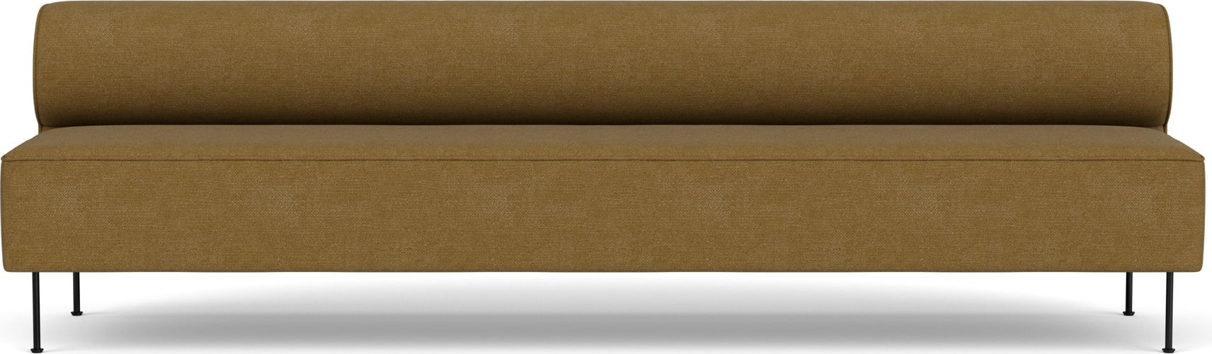 Eave Bouclé Modulares Sofa 280 cm braun auf schwarzen Stahlbeinen