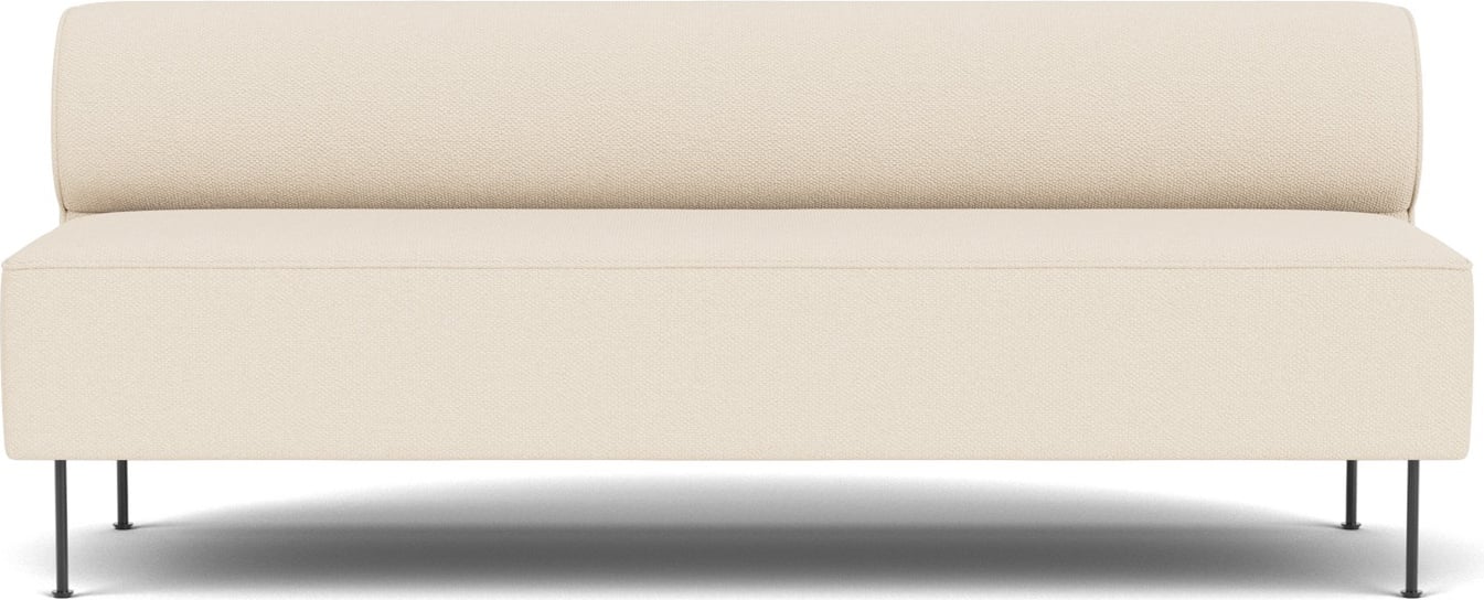 Eave Modulares Sofa 200 cm cremefarbig auf schwarzen Stahlbeinen