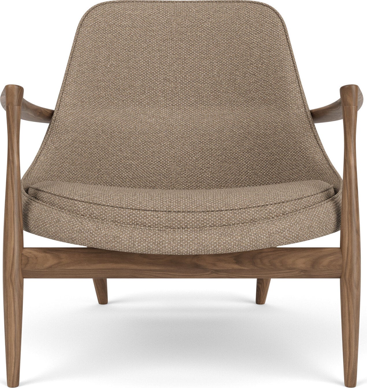 Elizabeth Lounge Sessel, Nussbaum, gepolstert, Beige
