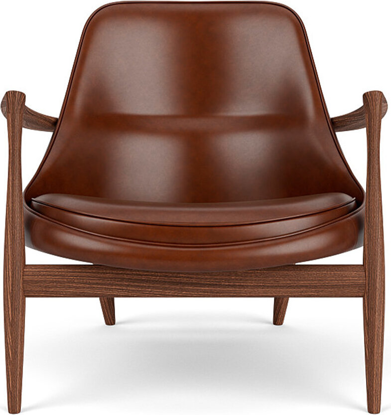 Elizabeth Lounge Sessel, Nussbaum, gepolstert, braunes Leder