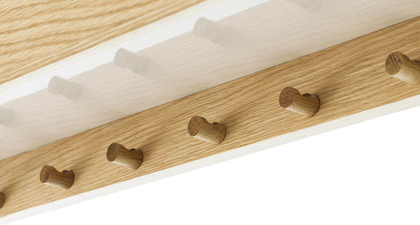 Epoch Κρεμάστρα με Ράφι, 118 cm, σκούρο δρυς