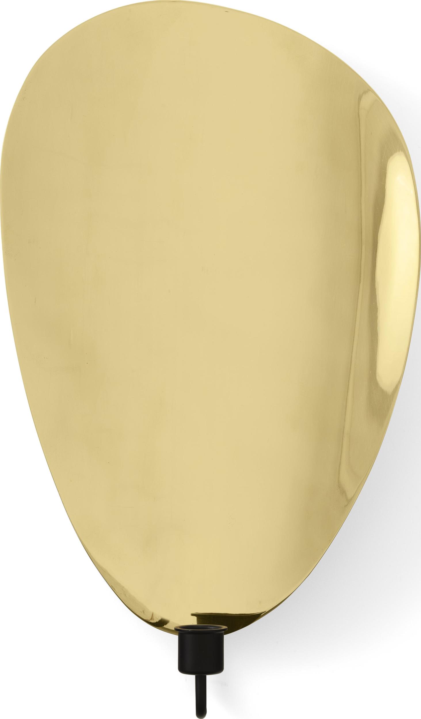 Flambeau Klassischer Kerzenhalter 40 cm Messing poliert für die Wand