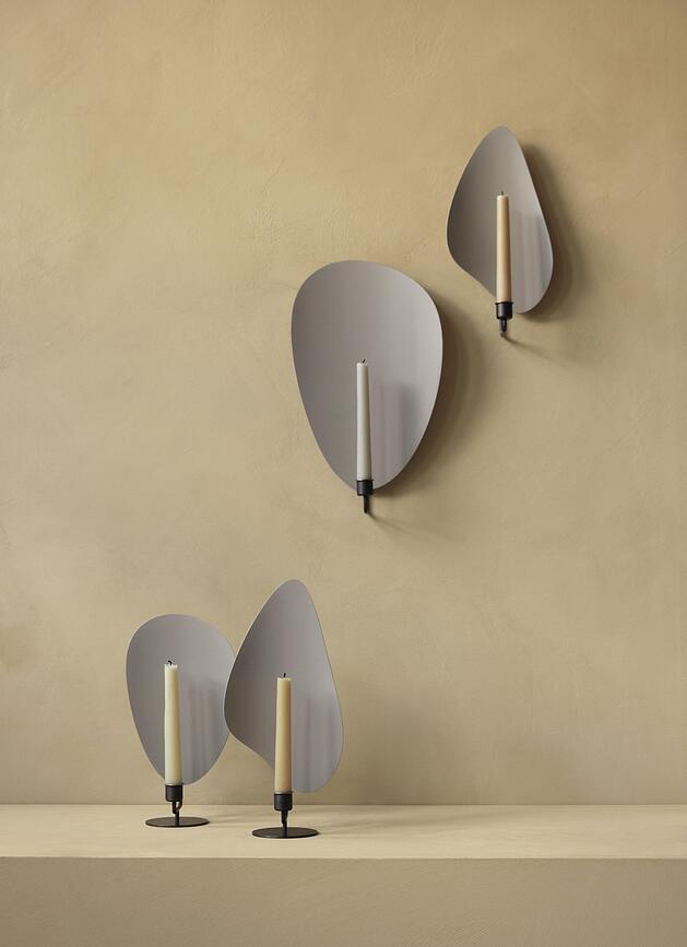 Flambeau Svečnik stenski za klasično svečo, 34 cm, siv