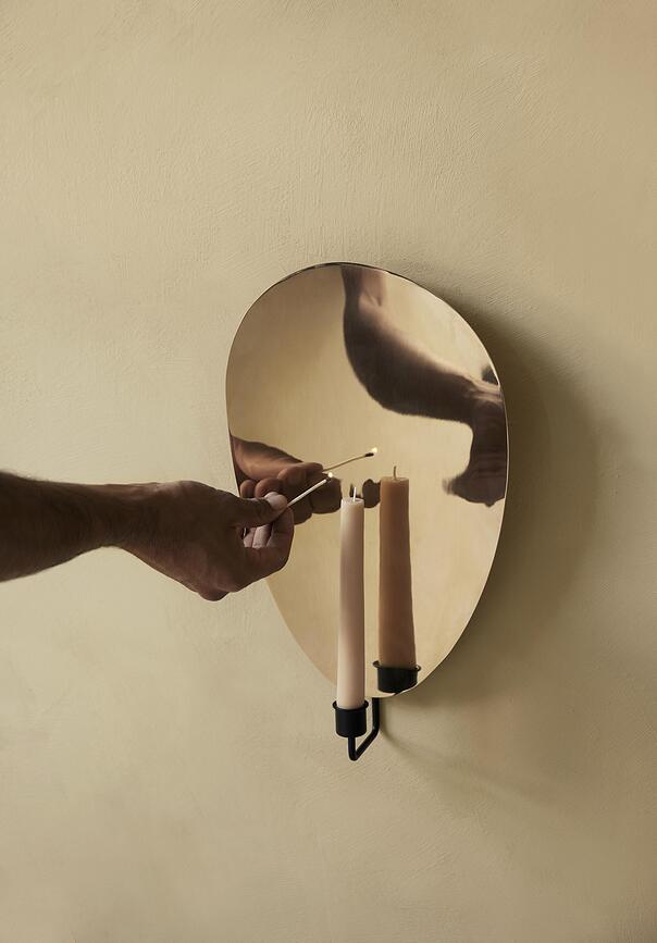 Flambeau Svečnik stenski za klasično svečo, 34 cm, siv