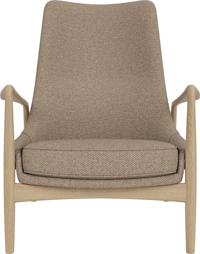 Fotel The Seal Lounge 92 cm jasny dąb tapicerowany beżowy