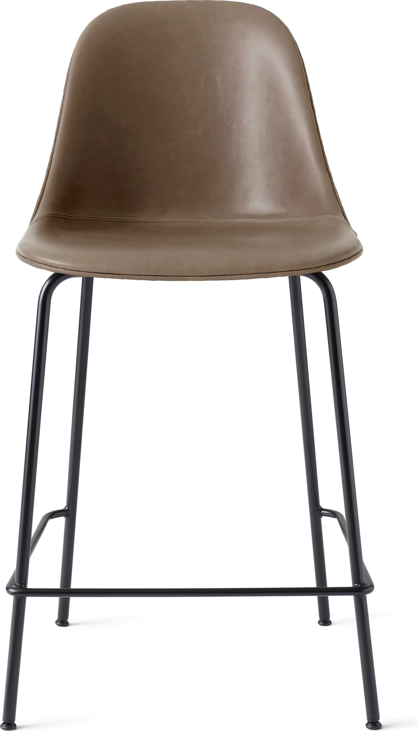 Harbour Barstuhl 102 cm grau aus Leder mit schwarzen Beinen