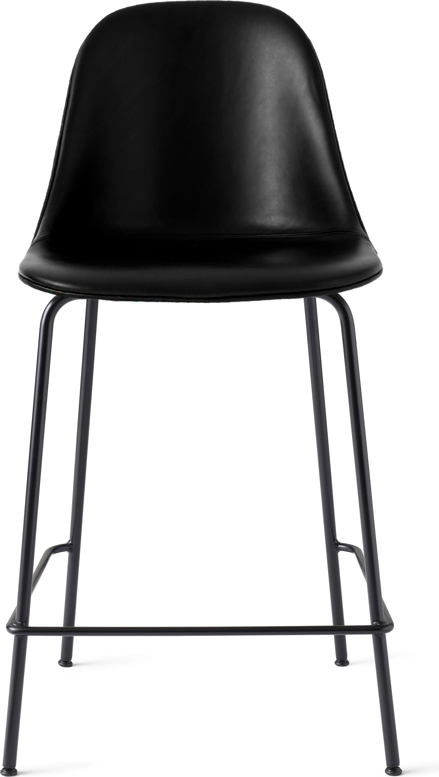 Harbour Barstuhl 102 cm schwarz aus Leder mit schwarzen Beinen