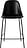 Harbour Barstuhl 102 cm schwarz aus Leder mit schwarzen Beinen