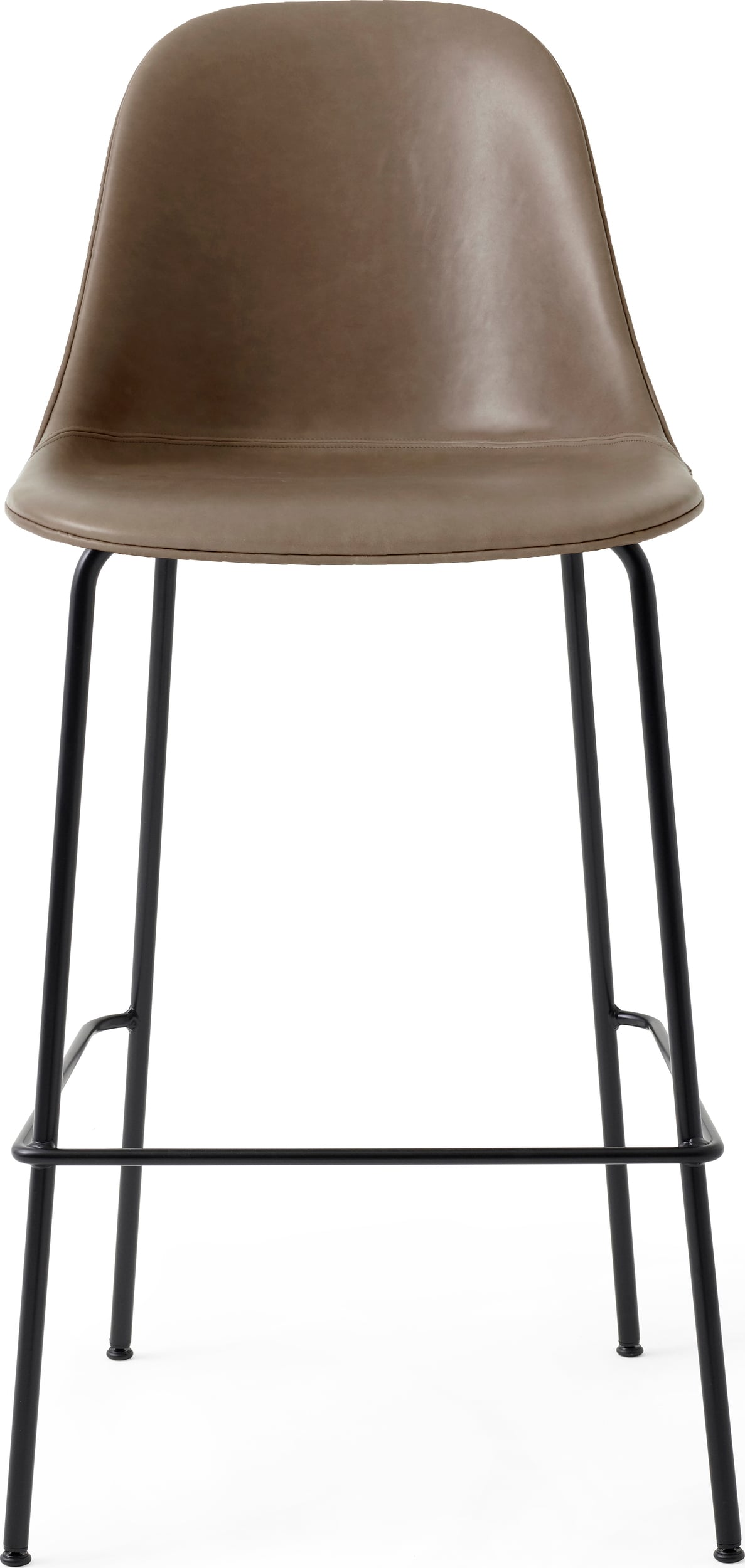 Harbour Barstuhl 75 cm grau aus Leder mit schwarzen Beinen