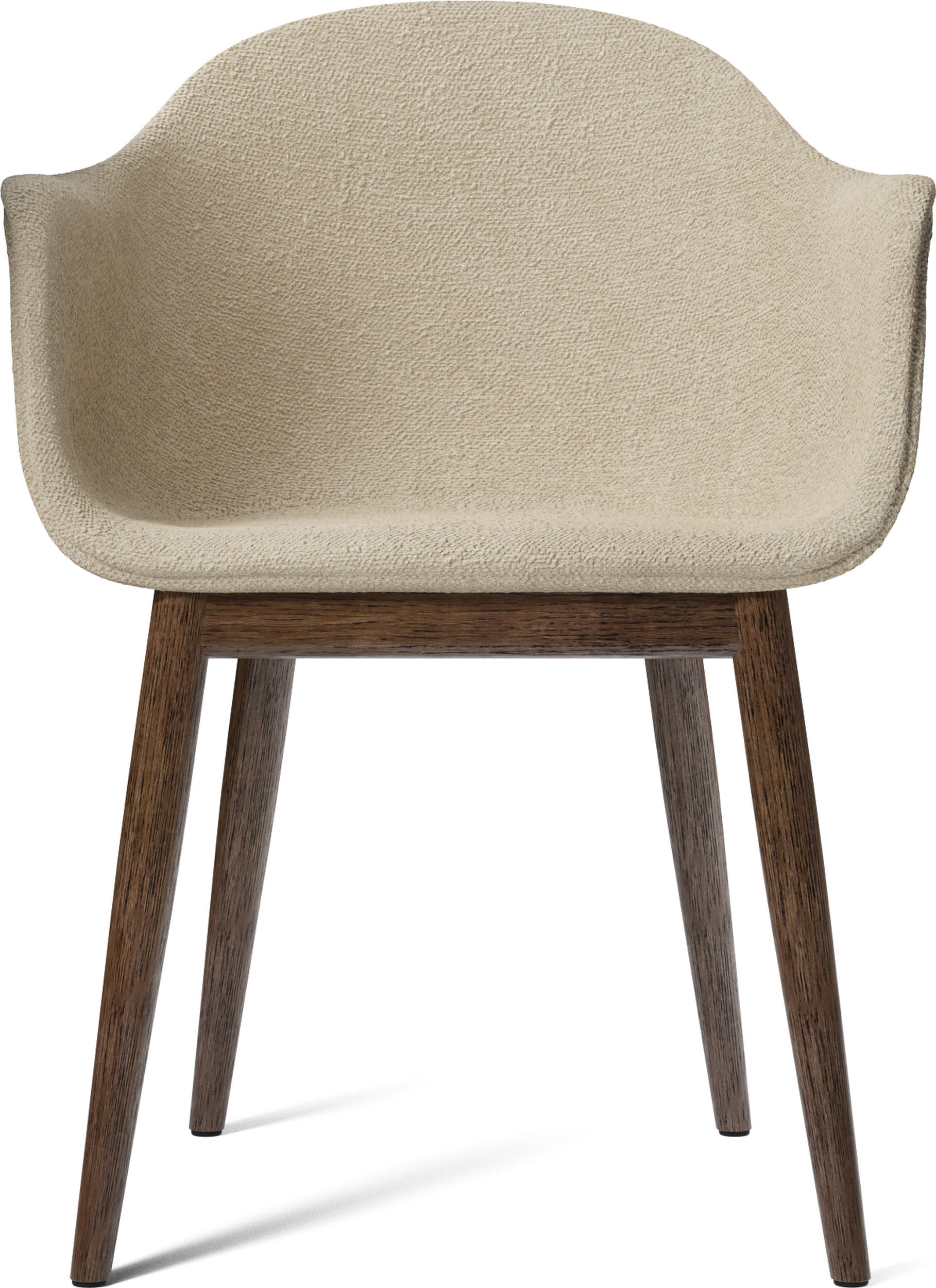 Harbour Bouclé Stuhl 81 cm beige gepolstert auf dunklen Eichenbeinen