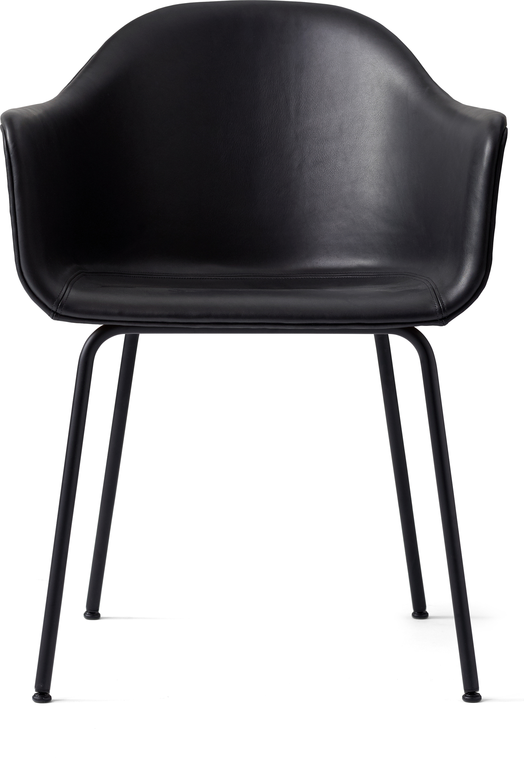 Harbour Stuhl 81 cm schwarz aus Leder mit schwarzen Beinen