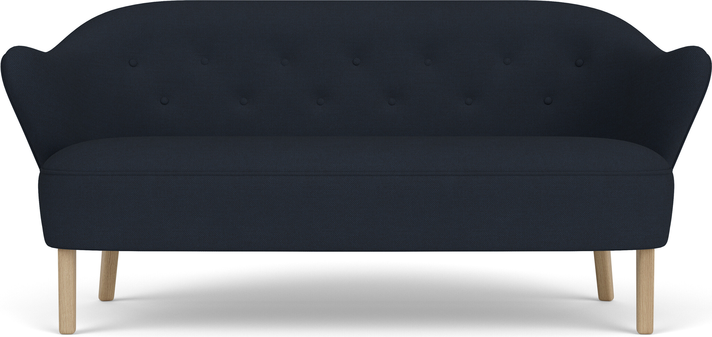 Ingeborg 2-Sitzer-Sofa marineblau auf Eichenbeinen