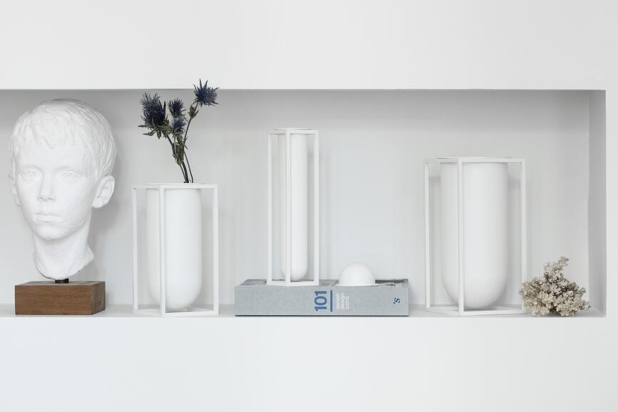 Jarrón Kubus Lily, 20 cm, blanco
