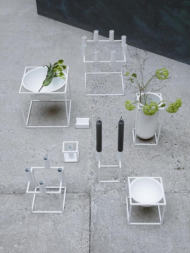 Jarrón Kubus Lily, 20 cm, blanco