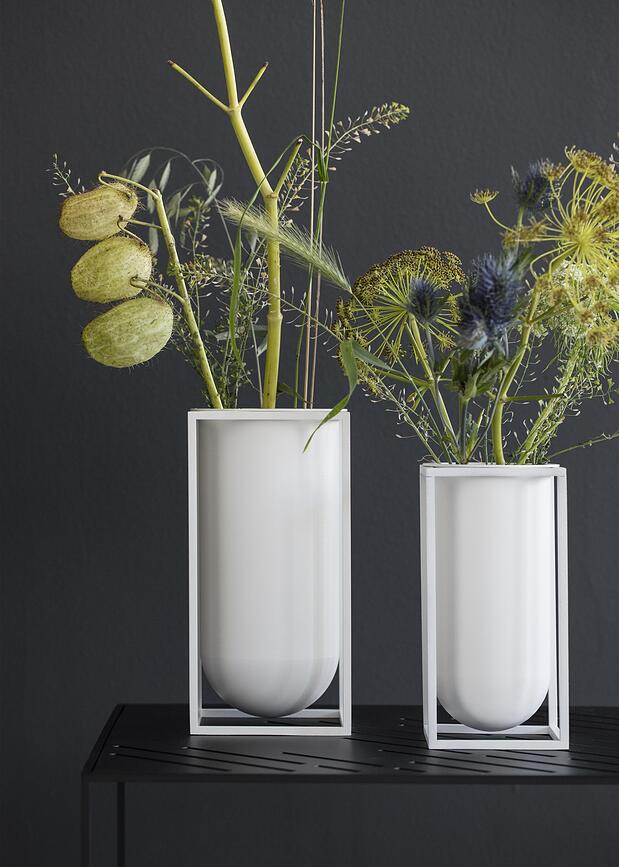 Jarrón Kubus Lily, 20 cm, blanco