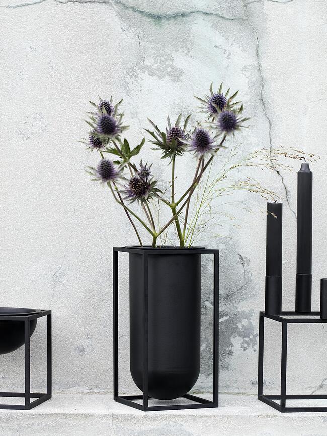 Jarrón Kubus Lolo, 24 cm, negro
