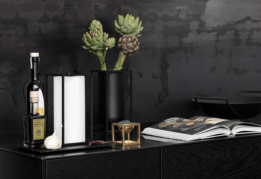 Jarrón Kubus Lolo, 24 cm, negro