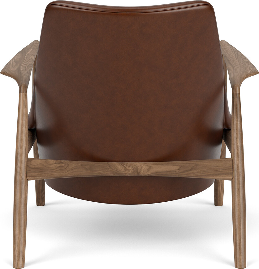 Kreslo The Seal Lounge 73 cm, orech, čalúnené, koža, hnedé