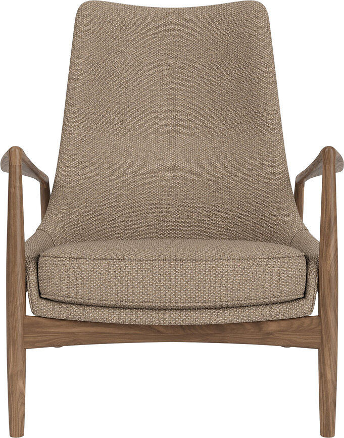 Křeslo The Seal Lounge 92 cm, ořech, čalouněné, béžové