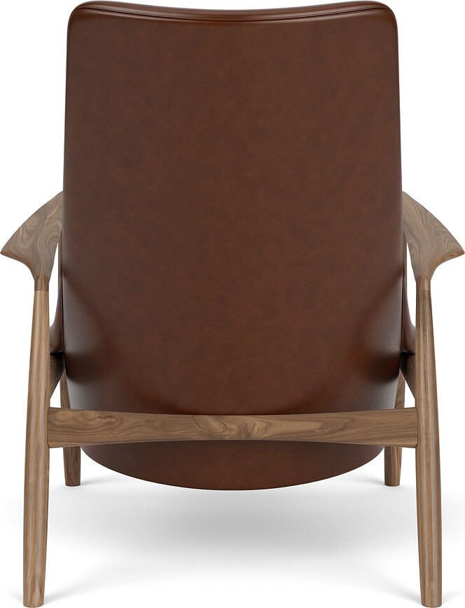 Kreslo The Seal Lounge 92 cm, orech, čalúnené, koža, hnedé