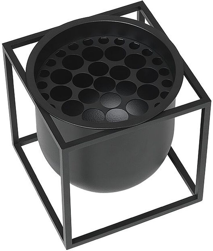 Kubus Cache-pot avec support, 14 cm, noir