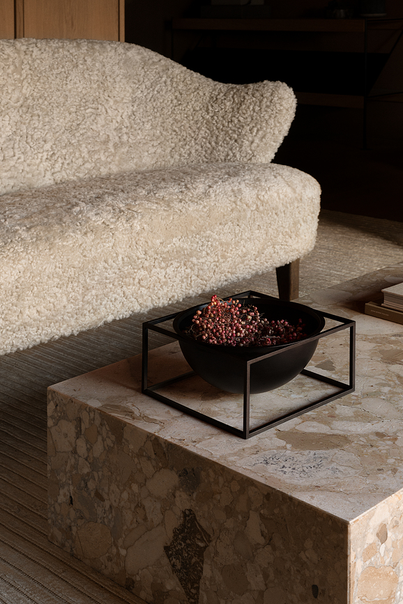 Kubus Centerpiece Miska, nizka, 12 cm, črna