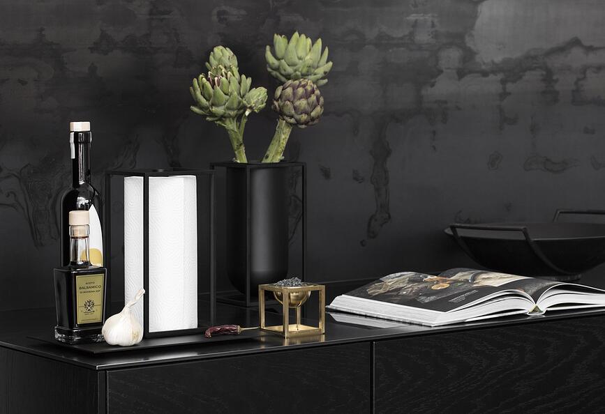 Kubus Lolo Βάζο, 24 cm, μαύρο